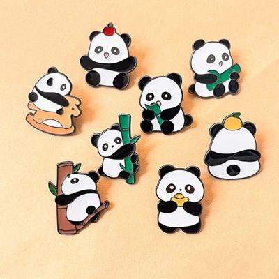 Jewelry Accessories Panda Lapel Pin Animal Shape Cartoon Panda Badge Panda Brooch  Lady/Girls