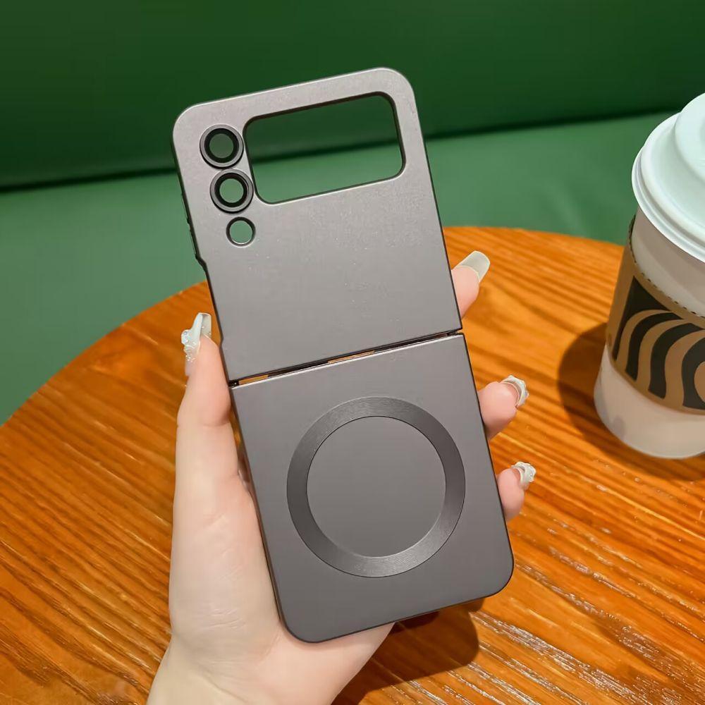 For Samsung Galaxy Z Flip 4 Zflip 3 For Magsafe Case Luxury Wireless Charging Soft Silicone Matte Folding Shockproof Cover Cases