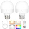 LED Rechargeable Light Bulbs Remote Control Battery Operated Light Bulb with Timer, Dimmable, 3 Color Temperatures