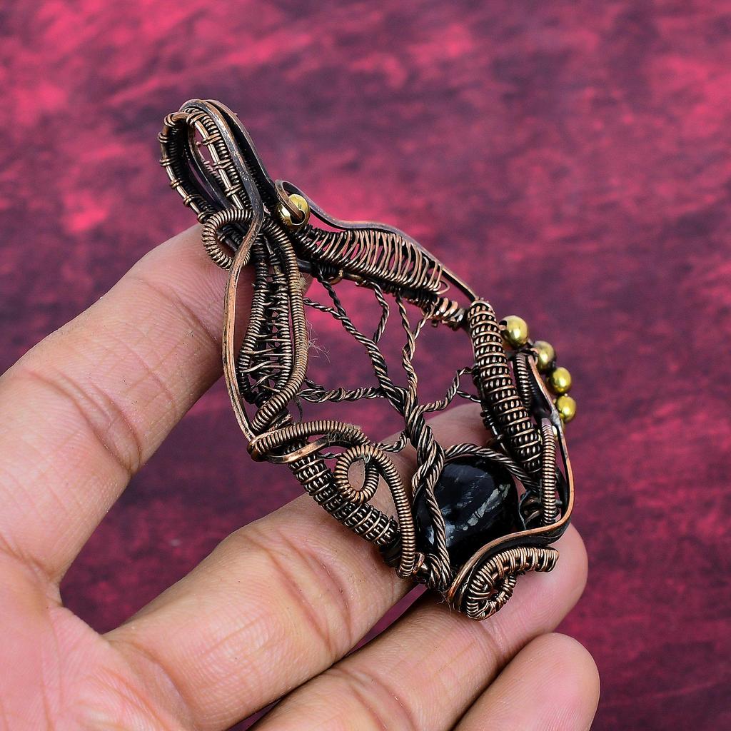 Tree Of Life Picasso Jasper Pendant Original Gemstone Jewelry Copper Wire Wrapped Pendant