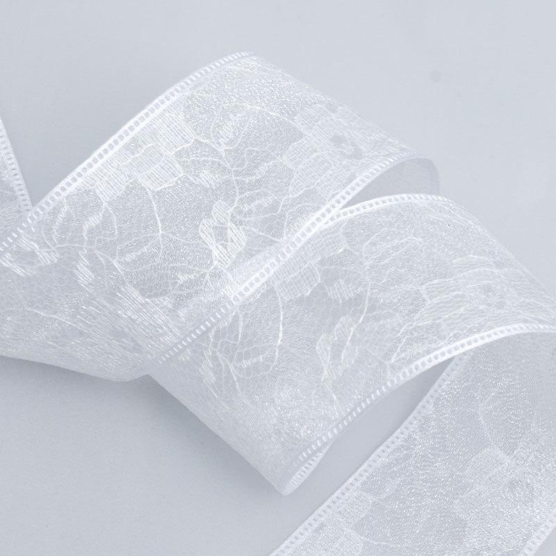 

Элегантная кружевная двойная лента, полая цветочная лента, ручная работа, бант, аксессуары для волос, резинки для волос, плиссированные ленты, поделки из лент для ветра, изготовление лент 3.8cm*18m