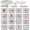Wholesale Sweet Romantic Letter Series I Love You Link Fit 9mm Stainless Steel Bracelet Women Making DIY Heart Charm Jewelry