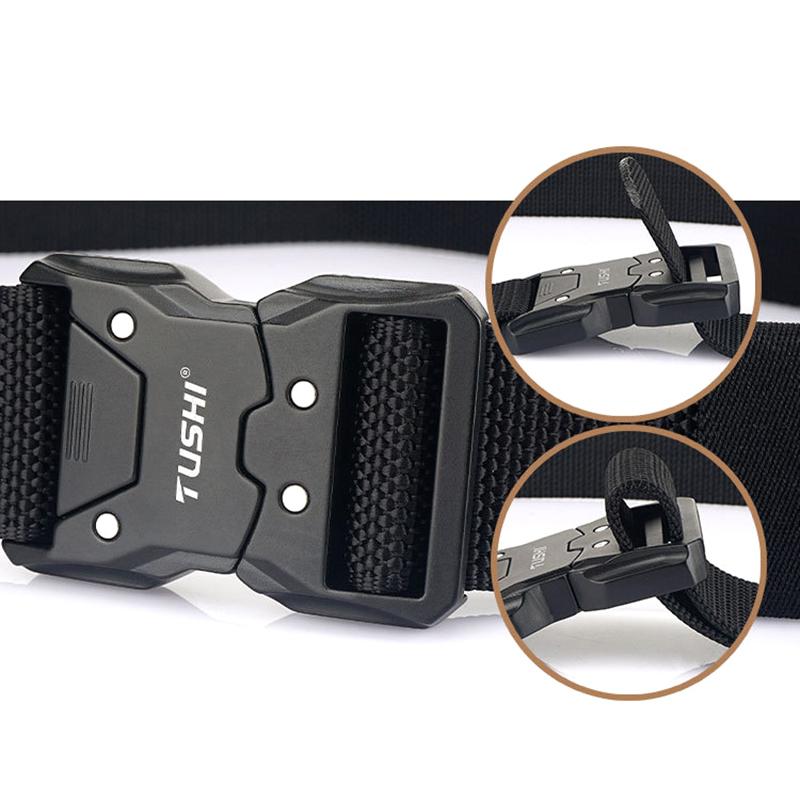 TUSHI Cintura Tattica Originale Ufficiale Cintura Elastica A Sgancio Rapido Fibbia In Metallo Cintura Da Allenamento Per Utensili Casual Cinture Per Pantaloni Da Uomo - Foto 3