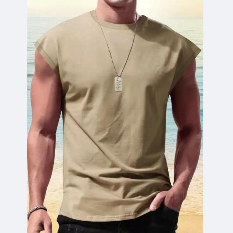 Men's Wear New Sleeveless T-shirt Men's Summer Leisure Sports Loose Fitting Men's Short Vest Sir