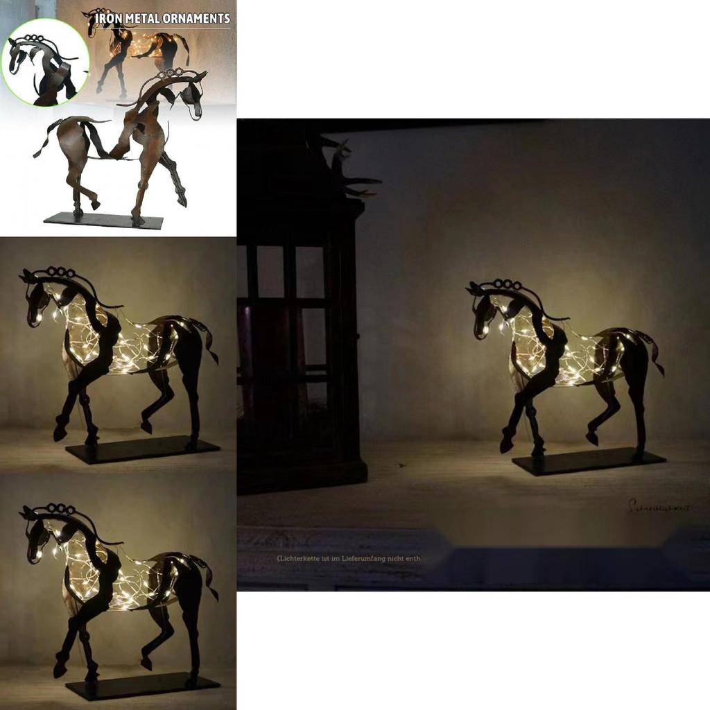 Eisen-Tierfigur mit LED-Licht für Wohnzimmer- oder Bürodekor