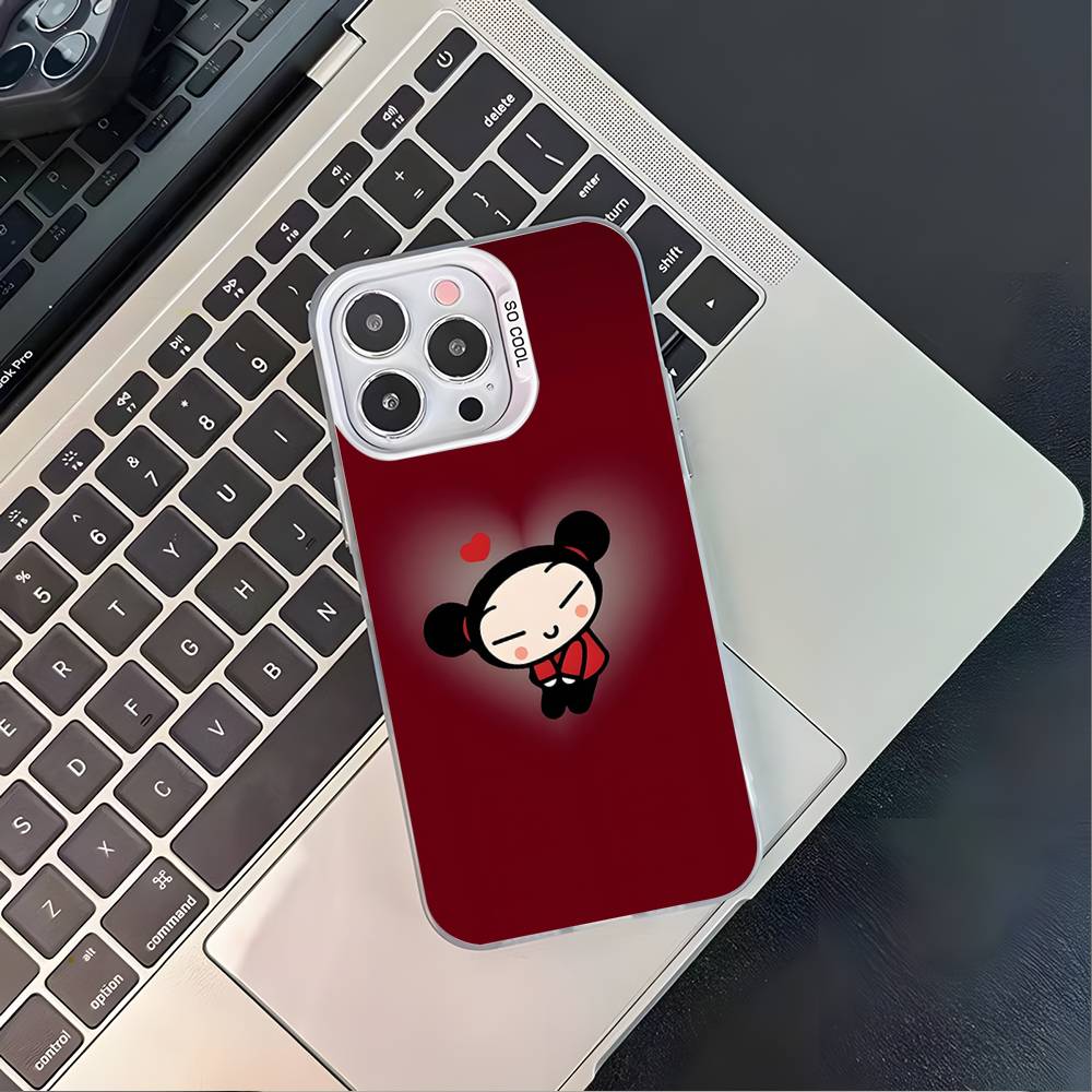 

Pucca Cute Love Phone Case For iPhone 17,16,15,14,13,12,11,Pro,XS,Max,Plus,Mini,SE4,E White Matte Shockproof Cover iPhone16PROMAX
