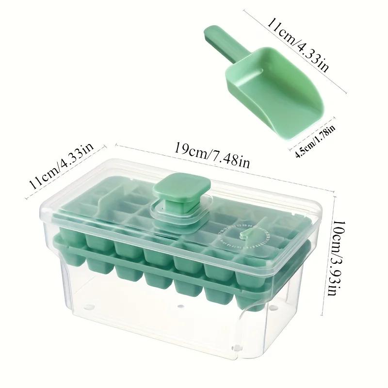 Ice Trays for Freezer with Lid & Bin, Ice Cube Tray Making 68 Pcs Ice Cubes, Easy Press To Release Ice