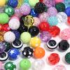 12pcs/lot Candy Color Beads 20mm Mixed Rhinestone Loose Beads For Jewelry Making DIY Bracelet Earrings Pens KeyChain Accessories