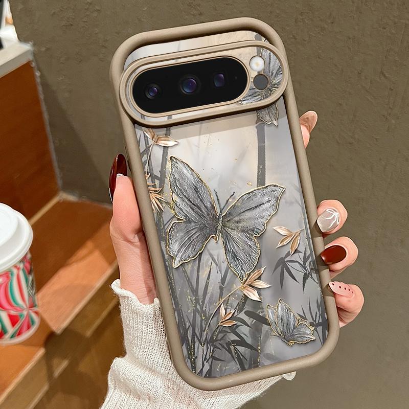 Custodia in Silicone con Motivo a Foglie di Farfalla Per Google Pixel 10 9 Pro XL 9A 8A 7 8 Pro 7A Custodia Morbida Antiurto Per Pixel 9 Pro