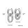 Stainless Steel Plated 18K Gold Kink Earrings Diamond Twist Pearl Exaggerated Full Diamond Earrings