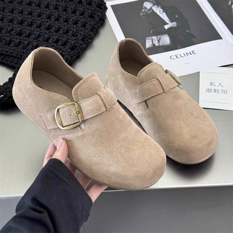 Flat-bottomed retro one-pedal big-headed Boken shoes women's all-inclusive 2025 spring new versatile casual maternity shoes