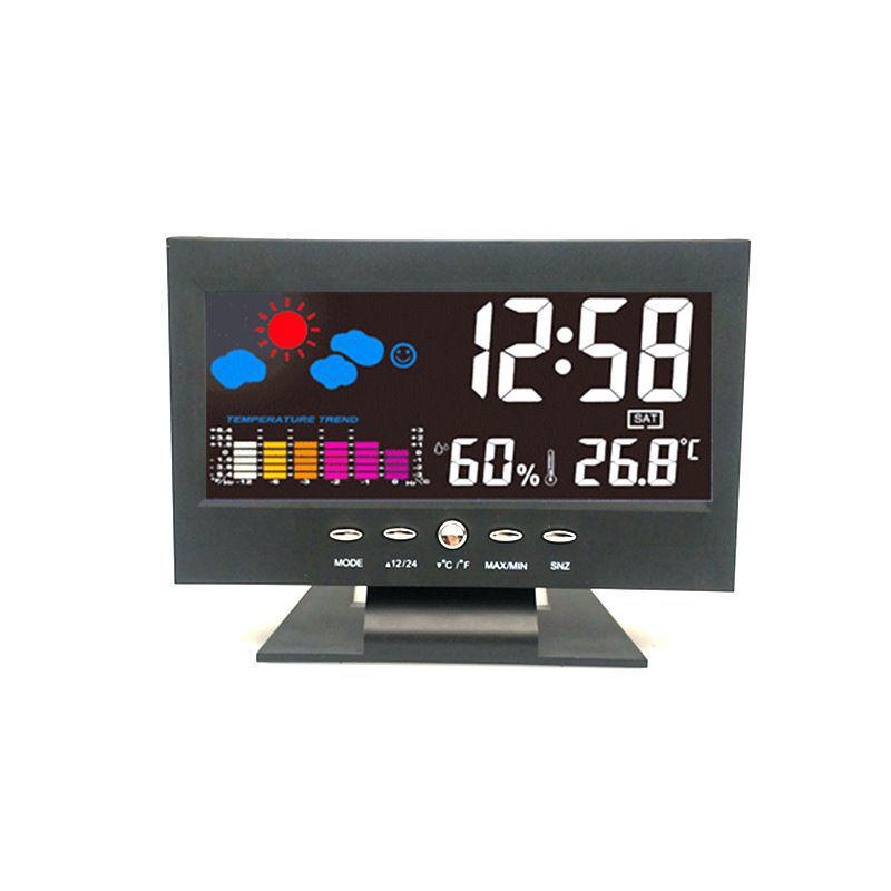 Multifunctional Weather Clock: Electronic Voice-Activated Alarm with Thermometer and Humidity Meter