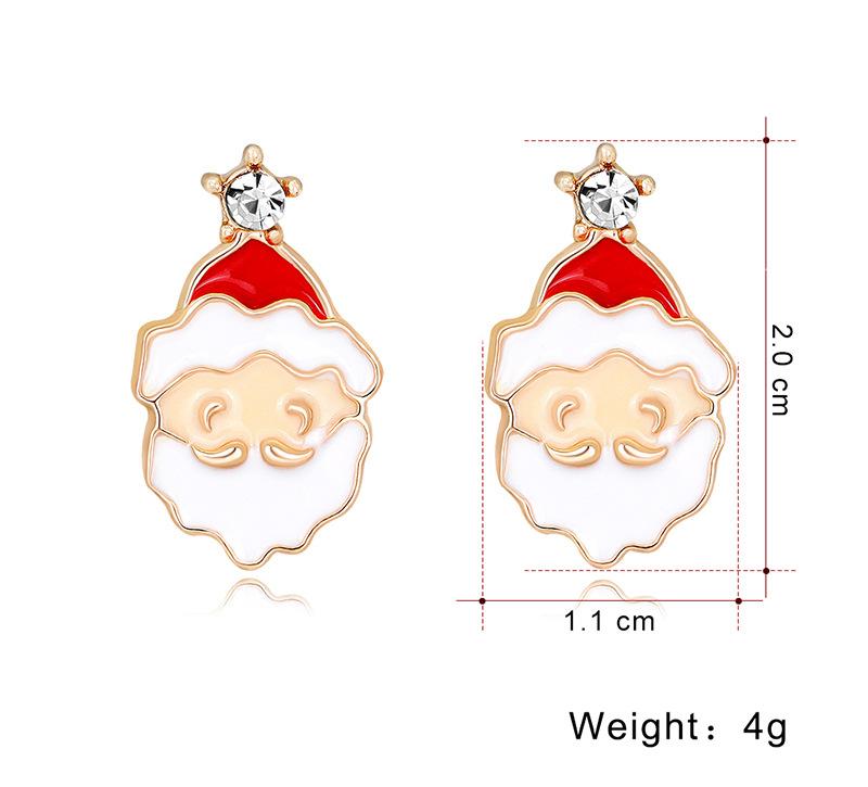 Women Santa  Christmas Ear Studs Cute Cartoon Earrings Jewelry Gifts for Ladies