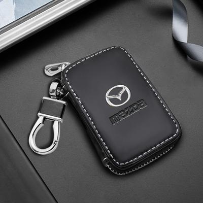 1PCS Leather Car Key Case Multi Function Key Storage Bag For Mazda BT50 CX3 CX5 3 5 Atenza 2 6 CX30 CX9 Gh Axela Auto Accessorie