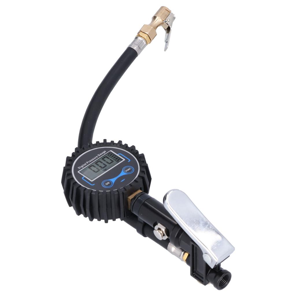 200PSI 14BAR Tire Inflator Meter LCD Display Inflation Pressure Gauge with LED Light for Car Van Motorcycle Dirt Bike