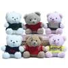 2s/lot 12cm Cute Little Sweater Bear Plush Pendant Toys Animal Bear Stuffed Doll Bag Ornament Keychain Gifts