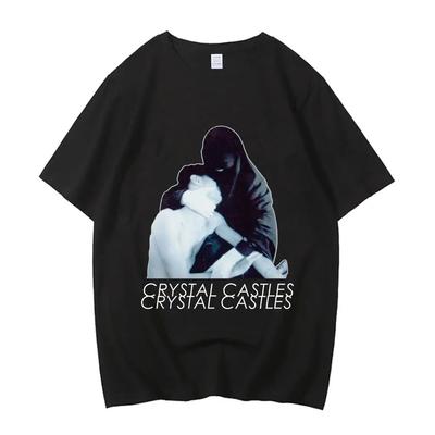 High Quality Cotton EU Size Crystal Castles T Shirt Unisex Vintage Funny T-shirt Harajuku Hip Hop Streetwear Unisex Top Tshirt Male Unisex