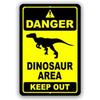 Placca Metallica HD Zona Pericolo Dinosauri Vietato l'Accesso Poster Metallico Retrò Classico Velociraptor Decorazione Artistica da Parete per Stanza dei Bambini Garage Ho