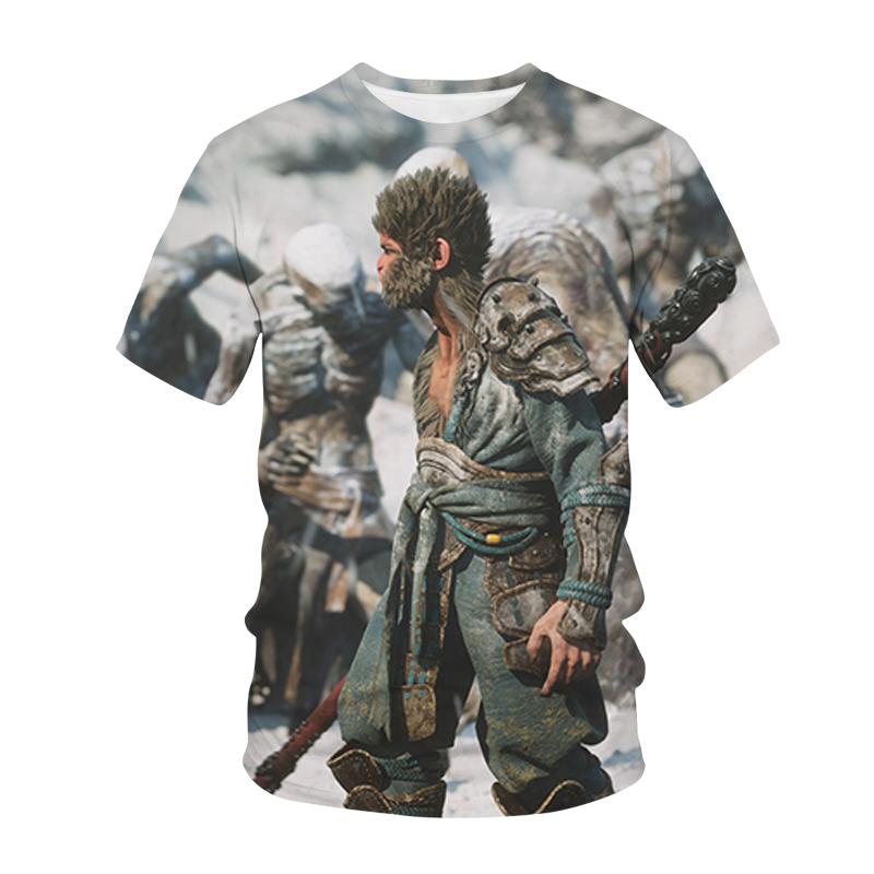 Rollenspiele Black Myth Wukong 3D-Druck T-Shirt 3D Mode Herren/Damen Kurzarm Streetwear Oversize Tees Tops Unisex T-Shirt