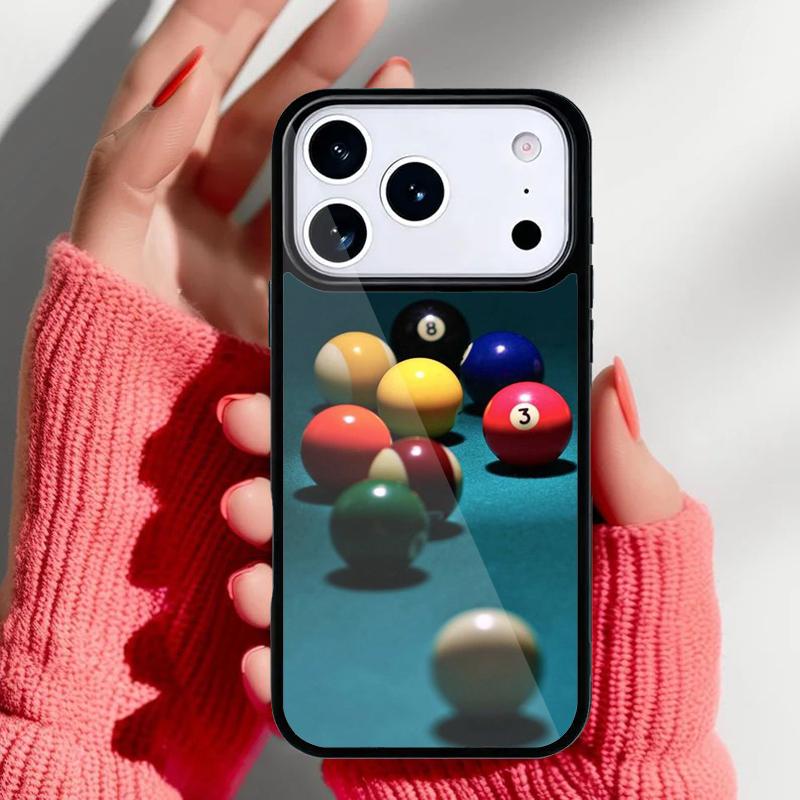 Billiards Snooker 8 Ball Phone Case for iPhone 17 16 15 14 13 Pro Max Back Cover for 12 11 Pro Coque