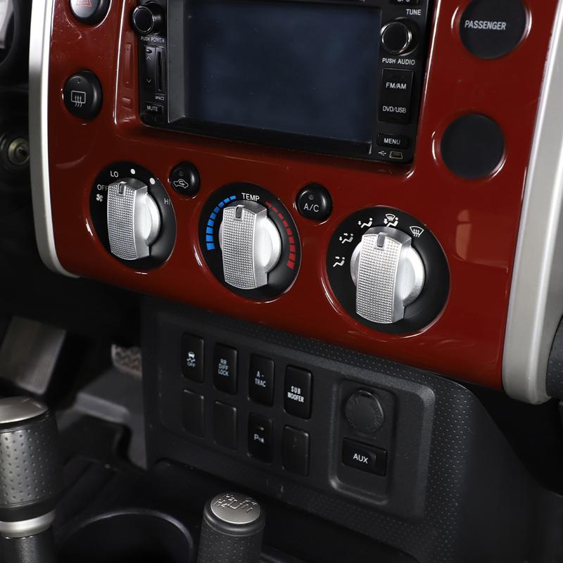 For Toyota FJ Cruiser 2007-2026 Aluminum Alloy Car Center Control Air Conditioner Adjustment Knob Cover Trim Accessories