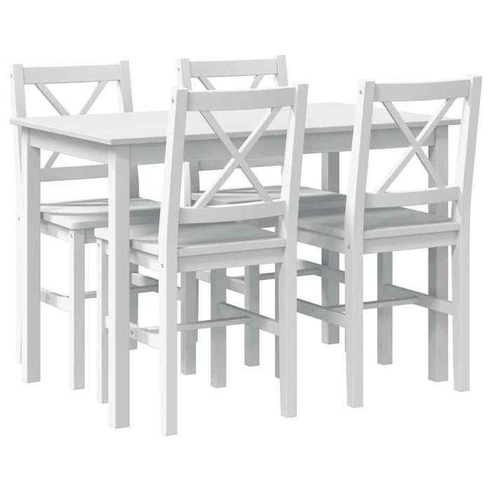 VidaXL Ensemble de salle à manger 5 pcs Blanc