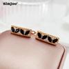 SIMJOO Rose Gold Color Simple Stylish Zircon Earrings for Women