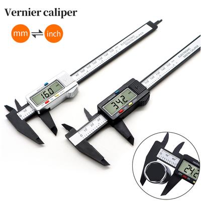 Paquímetros Vernier Digitais 150mm LCD Eletrônico Fibra de Carbono Medidor 0.1mm Micrômetro Régua Digital Ferramenta de Medição de Altura Profundidade