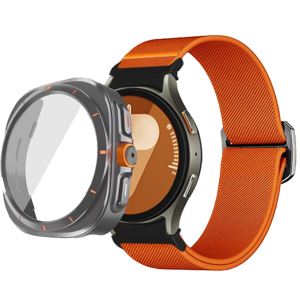 

Nylon Strap+PC Case for Samsung Galaxy Watch 7 6 40mm 44mm Change To Ultra Screen Protector Glass for Galaxy Watch 7 40mm 44mm Galaxy Watch 7 40