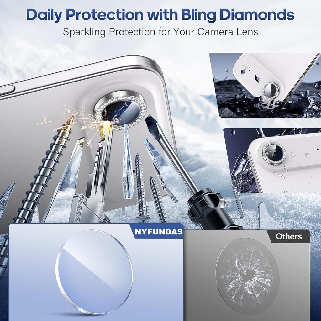 Diamond Camera Lens Protector Cover For iPhone 17 Air 17E 16E 16 E Pro Max 15 Plus 14 13 Mini 12 11 Phone Protection Accessories 4