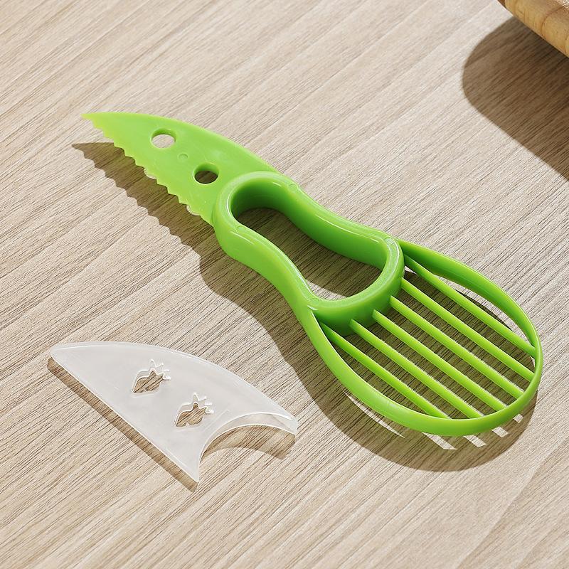 3 In 1 Avocado Slicer Avocado Tool Peeler Cutter Plastic Knife Kitchen Kitchen Gadgets Peeling Knife Multifunction Fruit Knife