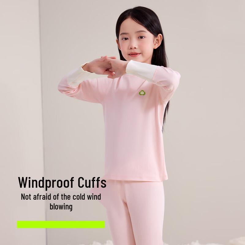 Youkeshu Girls' 100% Cotton Thermal Underwear Set