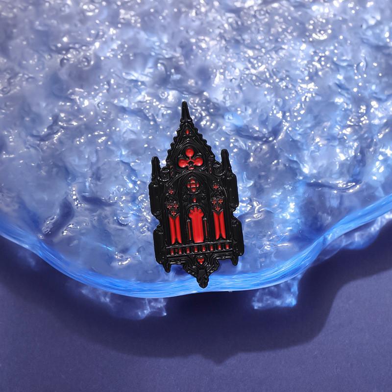Artistic Cartoon Gothic Church Brooch In Alloy For Fashionable Clothing And Bag Decor