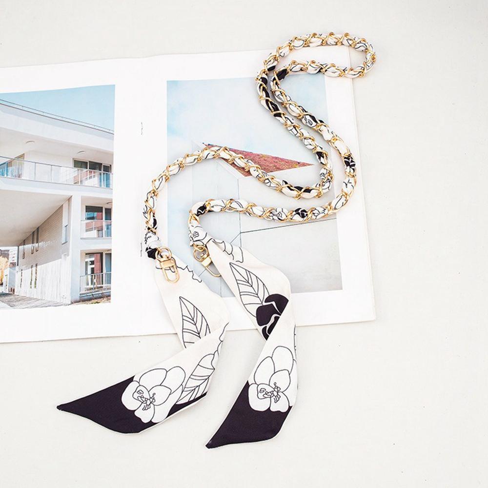 115cm Metallkette Umhängegurt Handy-Lanyard Seidenschal Schultergurt mit Befestigungslasche Orange Rot