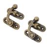 6 Set Swing Arm Clasp Latch Bronze Mini Vintage Antique Lock Clasp Left Right Hook Hasp Horn Metal Catch Curved Buckle