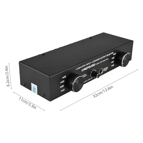 Btuty Speaker Selector Switch, Amplifier Speaker Selector Switch, 4 Input/4 Output Power Amplifier Speaker Selector Switch, 300W/Channel Speaker Switc