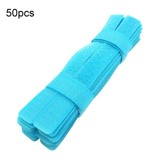 50Pcs Reusable Nylon Magic Tape Cable Tie Fasten Straps Wire Holder Organizer
