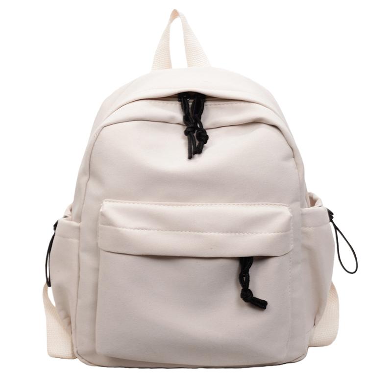 Minimalist Backpack for Women and Men Lightweight Nylon School Bag with Front Pocket белый