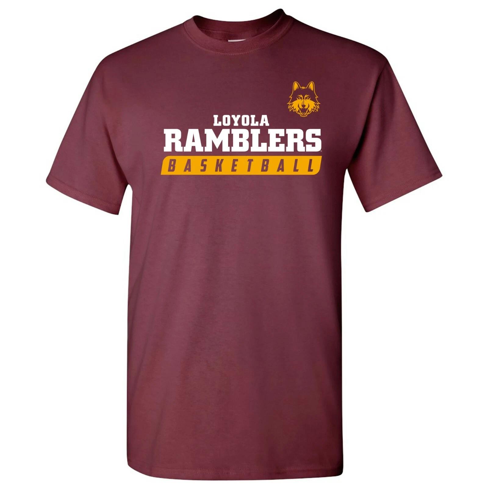 Loyola University Chicago Rambler Basketball Slant Licensed T-Shirt - Maroon S