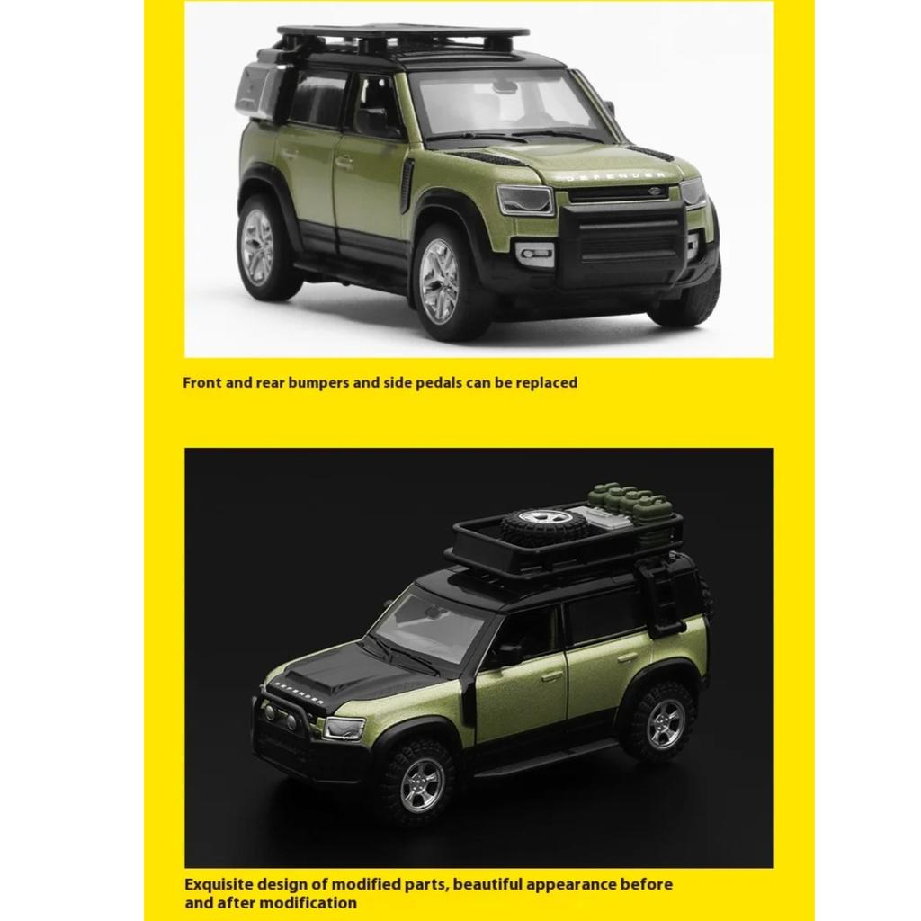 1/43 Scale Land Rover Defender 110 Alloy Model Car Diecast Metal Assembly Modification Series Miniature Vehicle Collection Toy Car