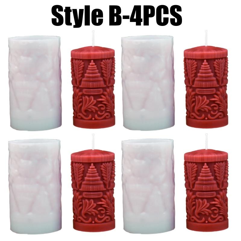 Christmas Cylinder Scented Candle Silicone Mold DIY Craft Kit Holiday Gift Home Dining Table Decoration Craft Supplies