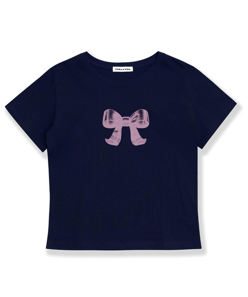 Bibalabida Ribbon Crop Short Sleeve T-Shirt