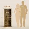 CD/DVD Storage Unit, 8 Compartments, 6 Shelves, 360 CDs, Brown