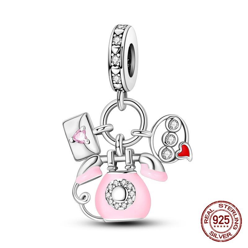 Original 100% Copper Pocket Watch Beads Camera Adventure Backpack Charms Fit Bracelet Diy Jewelry Making Women Gift