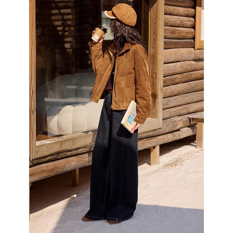 XWI Women's Maillard Suede Plaid Padded Jacket