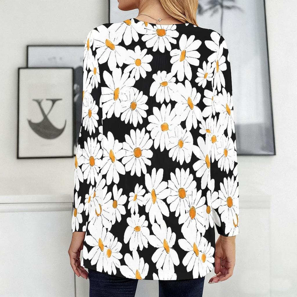 Plus Size Ladies V Neck Long Sleeve Tunic Soft Oversized Tops For Casual Outing And Family Activities