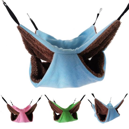 Double Layer Small Pet Hamster Cage Hammock Sleeping Bag House Swing Hanging Bed