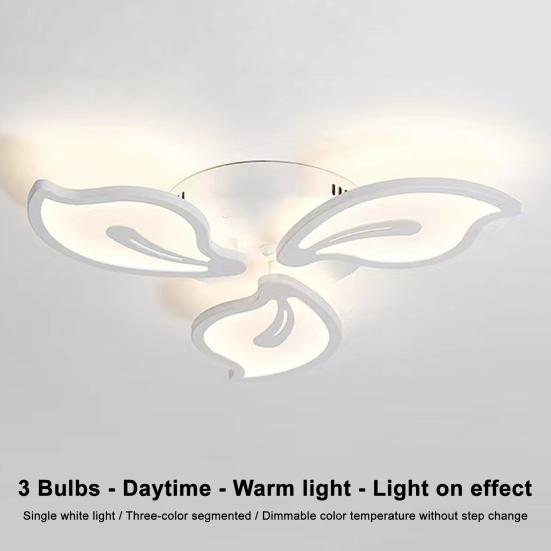 LED Blumen Deckenleuchte mit Fernbedienung Dimmbare Deckenlampe Weiches Licht Augenschutzlampe für Wohnzimmer & Schlafzimmer