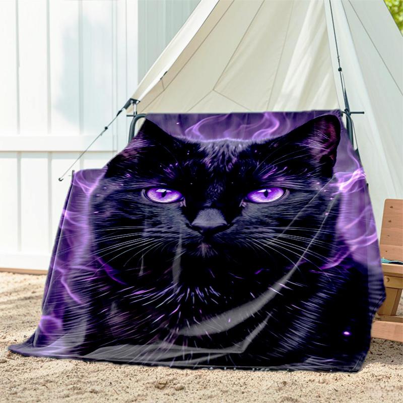 1pc Animals: rabbit, cat, pattern blanket, all season lightweight home office outdoor nap multifunctional blanket
