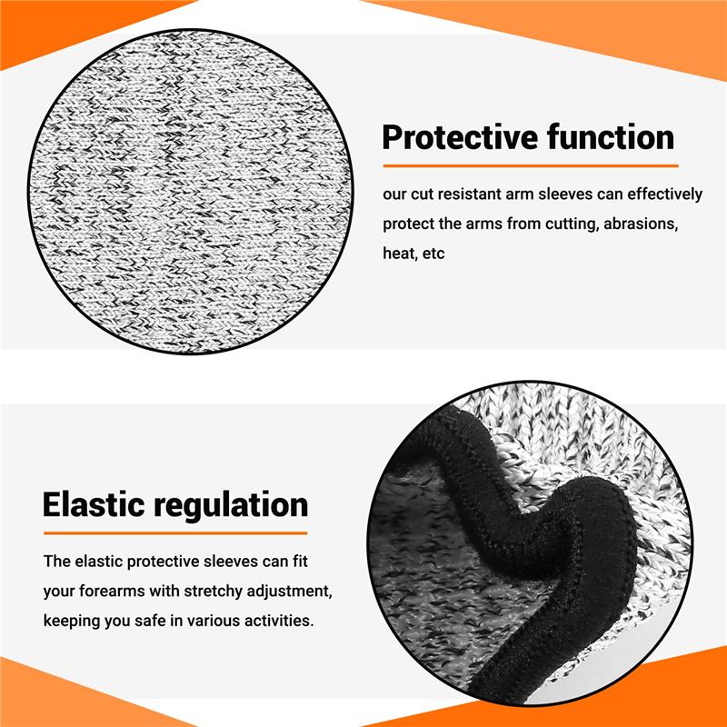 

4 Pair Cut And Burn Resistant Sleeves Arm Protection Sleeves Forearm Protectors For Thin Skin And Bruising 40Cm